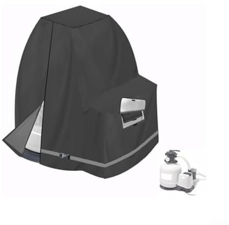 Copertura per pompa con filtro a sabbia, adatta per modelli INTEX 12 da 16, tessuto Oxford 420D, resistente alle intemperie con comoda cerniera per l'accesso (nero)