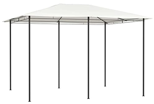 Qnhdfrt Tonnelle de jardin, 3 x 4 x 2,6 m, crème, en acier, avec toit de 160 g/m², pour barbecues et événements en plein air