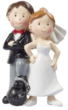 Hochzeitspaar * Brautpaar mit Fussfessel * Tortendekoration * Tortenfigur * Tischdekoration
