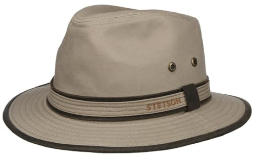 Stetson Sombrero Protector UV AVA Mujer/Hombre - de algodón Verano Traveller con Ribete Primavera/Verano - XL (60-61 cm) Beige