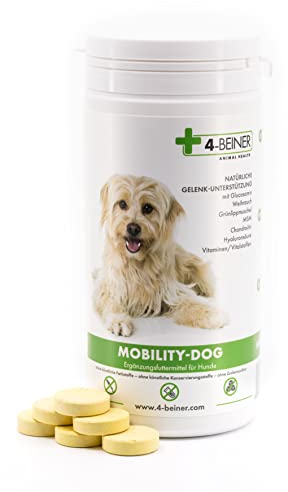 4-Beiner Mobility-Dog, 120 Gelenktabletten für Hunde, natürliche Inhaltsstoffe unterstützen Gelenke, Bänder & Sehnen, fördern Mobilität & Wohlbefinden