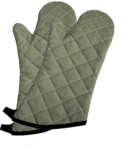 ARCLIBER Oven Mitts Heat Fire Resistant Oven Mitts 425 ° F, Quilted Terry Cloth Cotton Soft Lining Oven Gloves, Extra Long Kitchen Mittens for Cooking Baking