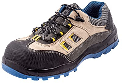 Security Line Zapatos de trabajo de cuero de ante Garona S1P SRC para hombre, zapatos de seguridad ligeros con punta compuesta antiestática (numeric_42)