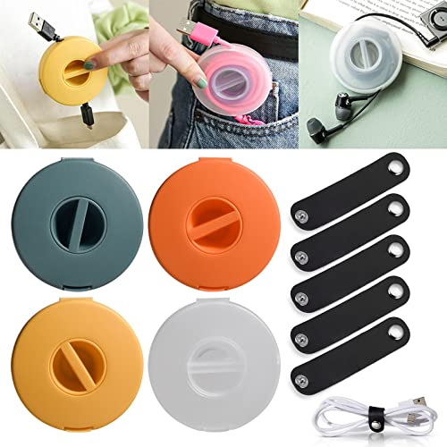 Enrouleur de Câble Telephone, Enrouleur de Câble Portable, Attache de Câble pour Casque, Organisateur Enrouleur de Câble Portable, pour Câble Casque, Câble De Données, Organisateur de Câbles en Cuir