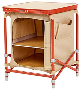NOWLIN Folding Cabinet Outdoor Camping Cabinet Picnic Kitchen Rack Portable Folding Table Suitable for Storage (45 * 45 * 50CM)