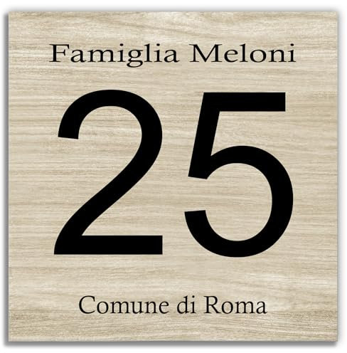 Stileitaliano targa numero civico personalizzata esterno ed interno in alluminio moderna numeri civici (Stile F)