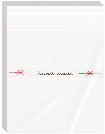 Rumyve OPP-Zellophanbeutel, Lebensmittelbeutel, selbstklebend, versiegelt, Behandlungsbeutel, 100 Stück, selbstklebende Kekstüte, Keksbeutel, DIY, Lebensmittel, Kekse, Süßigkeiten, 10 x 10 cm