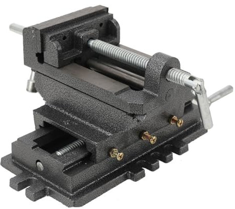 TABODD 4IN Cross Slide Vise, 100mm 4 Inch Professional Precision Bench Drill Vice Clamp Metal Milling Vice Holder Tension Bench Mount Versatile Vice