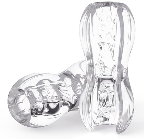Male Masturbator Sex Toys for Men, Open Ended Pocket Pussy Adult Toys Sex Toys4mens UK, Portable Male Stroker Toy for Blowjob, Fake Pussy Male Sex Toy Penis Masterbator Masterbater Transparent