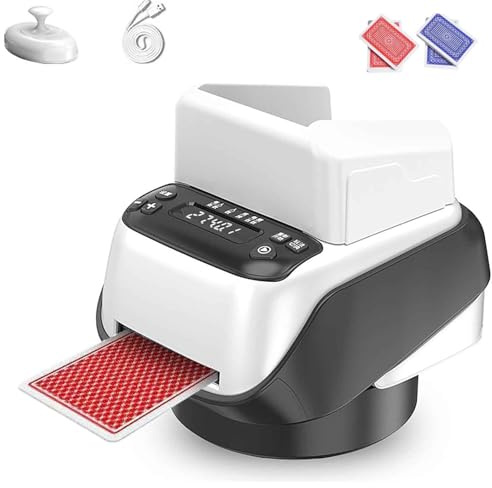 Automatisk kortblandare och givare, 4 kortlekars kapacitet 360° roterande smartkortsmaskin, uppladdningsbara spelkortsmaskiner for pokerblandning och distribution, for Texas Holdem Blackjack-kortspel