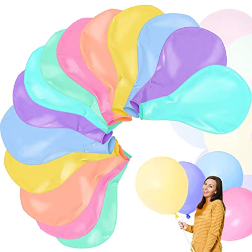 AUNGKWANG 14 stycken jätteballonger, färgglada, 45 cm makaron-ballonger, stor pastellballong, latex-jätteballong, jätterund ballong för födelsedag, bröllop, årsdag, festival, festdekorationer