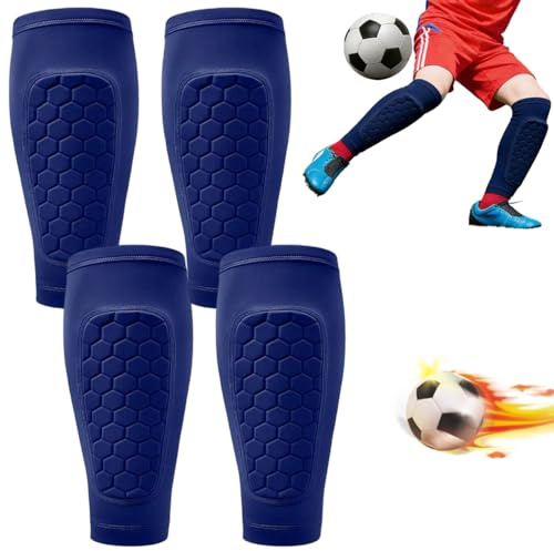 Protection de Mollet Respirante et Antidérapante, 2 Paires Support Protège Tibia Foot Manchons, Protège Tibias pour Enfants de Football, Antichoc Shin Defender Guards, pour Hommes, Femmes