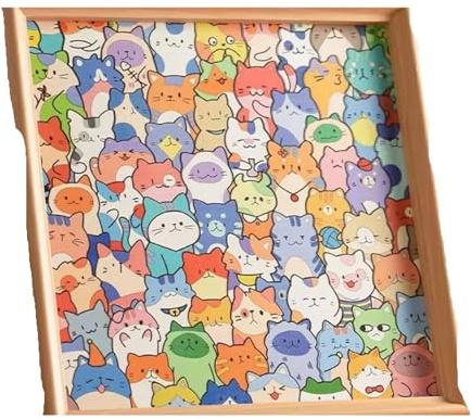 Rompecabezas De Madera para Colorear Marco de Rompecabezas Gato Madera DIY, Gatitos pequeños - for Colorear, Marco for y Gatito Pintado a Mano