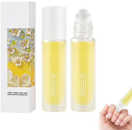 Aceite Cuticulas Uñas 3 Piezas x 10ml, Aceite de Cuticulas Uñas con Formato Roll-on para Hidratación Profunda, Cuticle Oil Fortalecedor de Uñas Secas y Dañadas, Tratamiento de Manicura y Pedicura