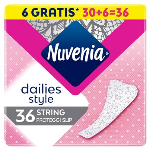Nuvenia - Proteggi Slip Dailies Style - Massima Protezione e Bordi Flessibili - Confezione da 36 Salva Slip