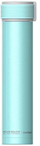 ASOBU The Skinny Mini 8oz Fashion Forward Double Wall Stainless Steel Insulated Water Bottle (Teal)