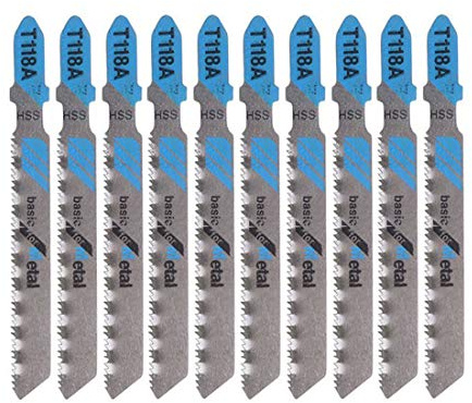 LDEXIN 10-Piece T118A 7.7cm/3inch T-Shank Jigsaw Blade Set Optimized for Extra-Clean Wood PVC, and Plastic Cutting
