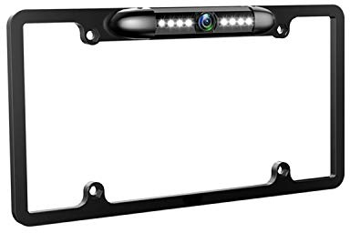 License Plate Backup Camera HD Night Vision Rear View Camera with 8 LEDs 170° Viewing Angle Waterproof Backup Rear Camera for Cars