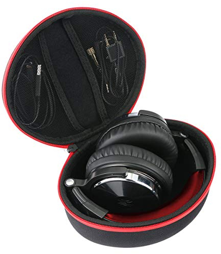 Khanka Duro Viaje Estuche Bolso Funda para Auriculares DJ OneOdio/A70/A71(Caja Solo) (Red Zipper)