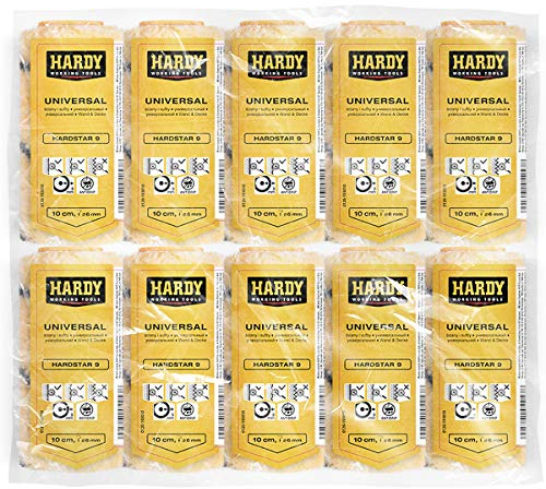 HARDY WORKING TOOLS 10x unidades Recambio Rodillo 10cm, Pelo 9mm, Diámetro 30mm,unidades Recambio Rodillo, Rodillo de color, rodillo lacar, amarillo-blanco