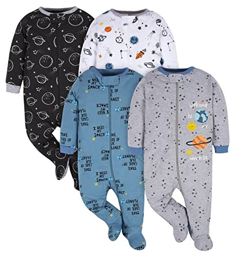 Gerber Baby Boys Confezione da 4 'N Play Footie e Tutine per bambini, Spazio, 0-3 mesi