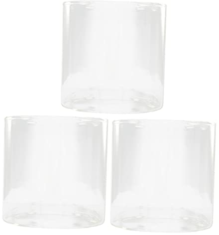Yardenfun 3pcs Clear Hydroponic Glass Vase Cylinder Transparent Glass Fish Tank Flower Vase for Desktop Office Balcony Living Decoration Compact Bowl Design