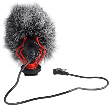 BROLEO Microphone directionnel, microphone vidéo universel avec réduction du bruit à captation claire pour la diffusion en direct