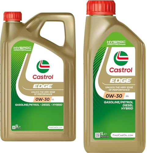 Bundle | Castrol EDGE 0W-30 LL Longlife Motoröl, 5L + 1L