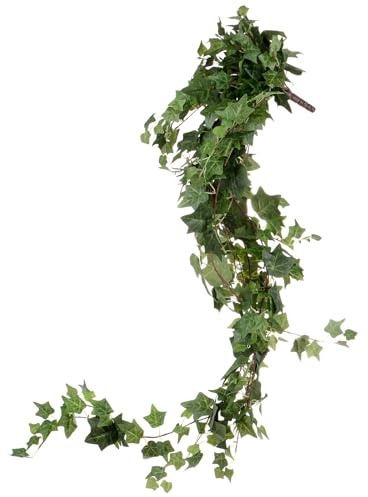M METERXITY Kit Viti Edera Artificiale, 4.27 Piedi Verde Seta Edera Finta Decorazione Stanza, Ghirlanda Edera per Camera Letto/Finestra/Matrimonio/Festa/Piante Appendere Muro [Verde Erba]