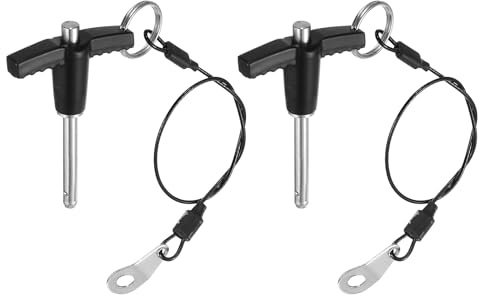 QUARKZMAN 2Pcs Goupille de Verrouillage 5mm x 30mm Longueur d'Utilisation | Poignée En T, Goupille Mecanindus, Acier Inoxydable Bouton-Poussoir À Libération Rapide