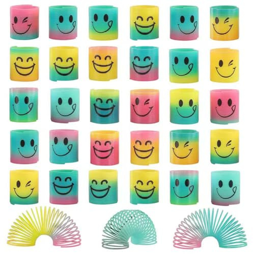 KIRZAX 30 Pièces Spirales Arc-en-Ciel,Pinata Anniversaire Garcon Jeux Arc En Ciel Jouet,Jouets Éducatifs et Cadeaux de Fête pour Enfants,Cadeau Anniversaire Enfants Invites pochette Surprise