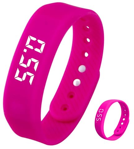 Collegamento per cellulare, contapassi, orologio senza Bluetooth, impermeabile, per fitness tracker, contapassi, contapassi, calorie (rosa)
