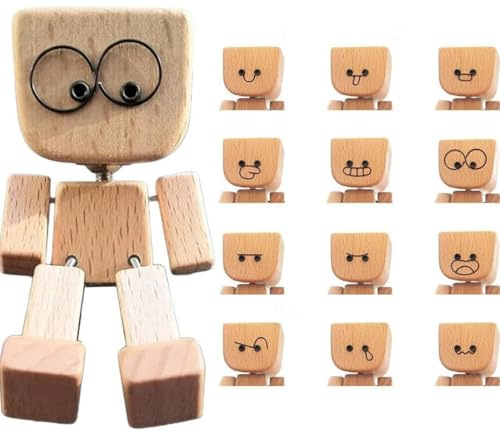 Teegxddy 1 Stück wackelnder holzmann, Wackelnde holzfigur, Holzfiguren
