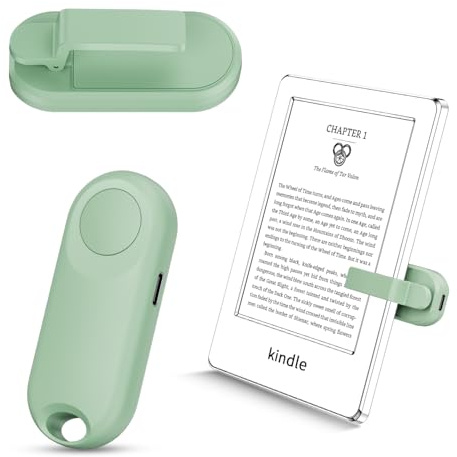 Sycelu RF Telecomando Pagina Turner per Kindle Paperwhite Lettura Kobo Surface Fumetti/Romanzi iPhone Tablet Android Scatto Foto Fotocamera Registrazione Video Trigger Remoti (K1-Verde)