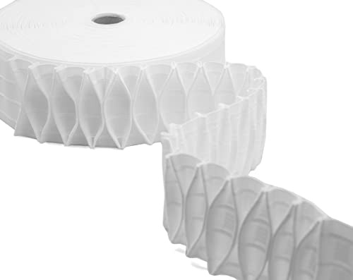 Furlanis - Cinta Fruncidora para Cortinas Fantasía Nido Abeja con Un Bolsillo y Cuatro Cuerdas, Tejido Italiano - 90 mm x 50 m