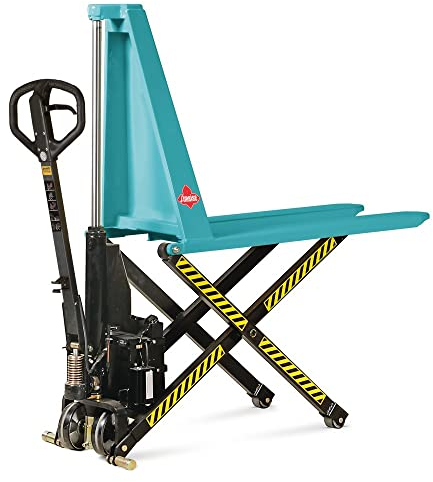 Ameise Elektro-Scherenhubwagen PTM | 1.000 kg Tragkraft | 85-800 mm Hubbereich | 1.170 mm Gabellänge | Lenkrad aus robustem Polyurethan | Nylon Einfach-Gabelrollen | Palettenhubwagen