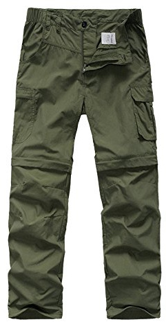 Asfixiado Kids Hiking Pants, Boy's Casual Quick Dry Convertible Waterproof Trousers for Climbing Camping Outdoor #9016 Army Green-S