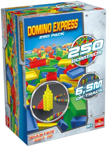 Goliath - Domino Express - Pack 250 Dominos - Jeu de Construction - Circuit de Dominos à Construire de 6,5 mètres de Long - A Jouer Seul, en Famille ou entre Amis - Dès 6 Ans