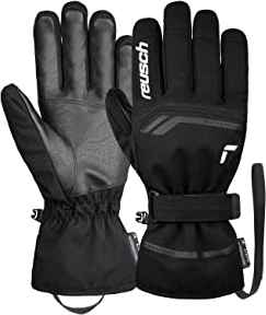 Reusch Primus R-TEX XT sehr warme, wasserdichte, Winddichte und atmungsaktive Unisex Winterhandschuhe Fingerhandschuhe Schneehandschuhe Skihandschuhe Herren Damen, schwarz-weiß, 7,5