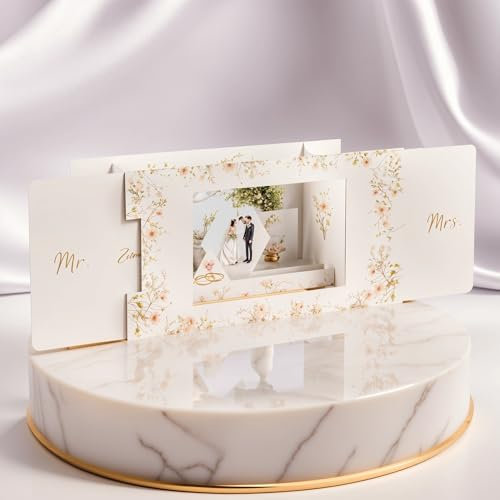 Pop-Up Karte Hochzeit - 3D Hochzeitskarte mit Brautpaar - Glückwunschkarte zur Hochzeit - Ausgefallenes Hochzeitsgeschenk mit Fläche zum Beschriften - Glückwunschkarte