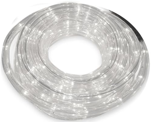 WatioWave Tubo luminoso flexible LED blanco, 50m, IP44, ideal para decoración y ambientación en interiores y exteriores.