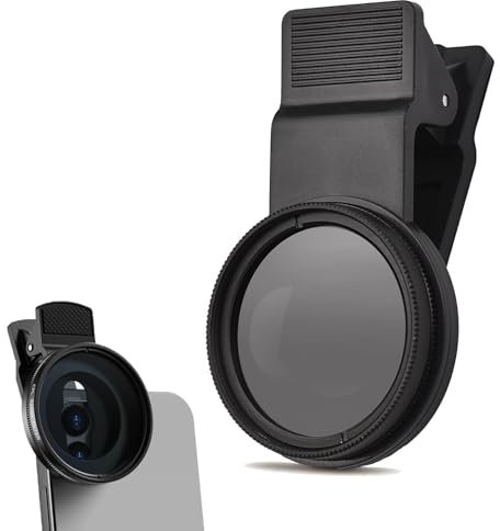 Clip-on Filter 52mm CPL Filters Polarizing for Phone Clip, Universal Circular Polarizer Lens for iPhone Samsung Android Eliminate Reflections Enhance Colors Minimize Glare with Easy Attachment