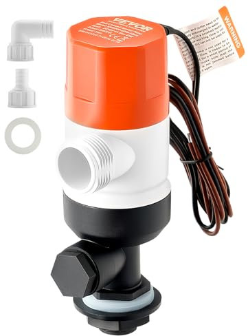 VEVOR Pompa per Pozzi Vivi per Barche, Pompa Aeratrice per Pozzi Vivi Dritta da 12 V e 50,47/min con Doppio Ingresso, Alloggiamento ABA e Cartuccia Motore Staccabile, per Acqua Dolce e Salata