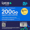 Lycamobile Carte SIM Prépayée France – Forfait National S – 200Go Internet, Appels et SMS illimités – 10Go en Europe/UK – Renouvelable après 30 Jours – sans Engagement