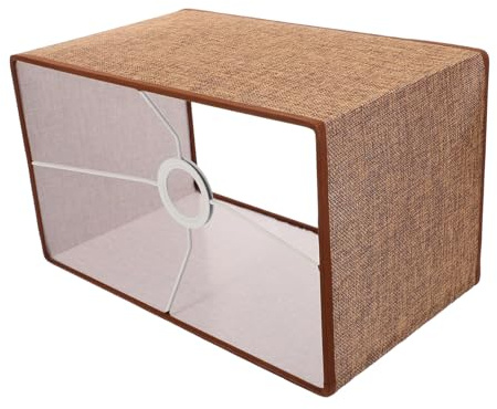 LIFKOME Eckiger Lampenschirm aus Hochwertigem Leinenstoff Stabiler Lampenbezug für Tischlampe Weiches Licht Schlichtes Design als Dekorative Lichtabdeckung im Vintage Stil Kaffee Farbton
