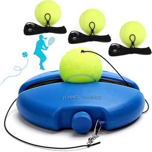 Premium Tennis Buddy, Tennis Trainer Rebound Ball Set with Base and Balls, Beginners Portable Self Practice, Tennis Ball Self Training Tool for All Ages B
