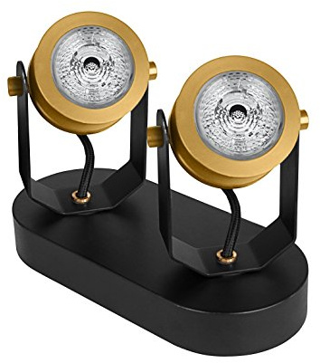 OSRAM 4058075073876 A++ to A, Vintage Edition 1906, Decospot Double, Wand- und Deckenleuchte, IP20, Aluminium, 12.2 watts, GU10, Gold, 22 x 10 x 15.1 cm