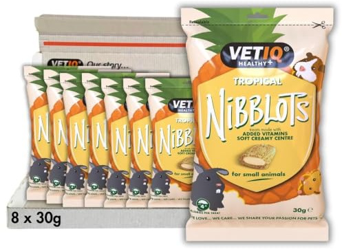 VETIQ Nibblots Tropical Small Animal Skin & Coat Vitamin Treats (8 x 30g)