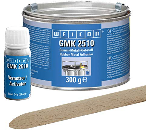 WEICON GMK 2510, 324 g, 2K Gummi-Metall-Kleber, extrem stark, Kontaktkleber mit Vernetzer schwarz