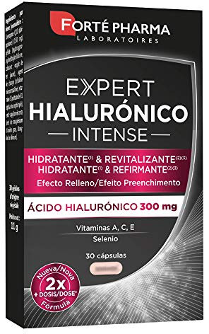 Complemento Alimenticio con Ácido Hialurónico y Vitaminas A/C/E y Selenio. EXPERT HIALURÓNICO INTENSE, 30 Cápsulas - Forté Pharma
